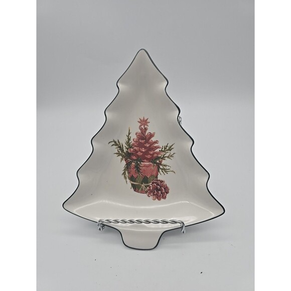 Sasaki Christmas Tree Shaped Tartan Charles Roberts Japan Dish - Picture 1 of 8
